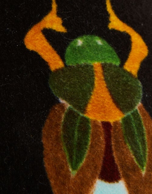 La Doublej Winter Ballerina Flats Scarab Black In Cotton Velvet