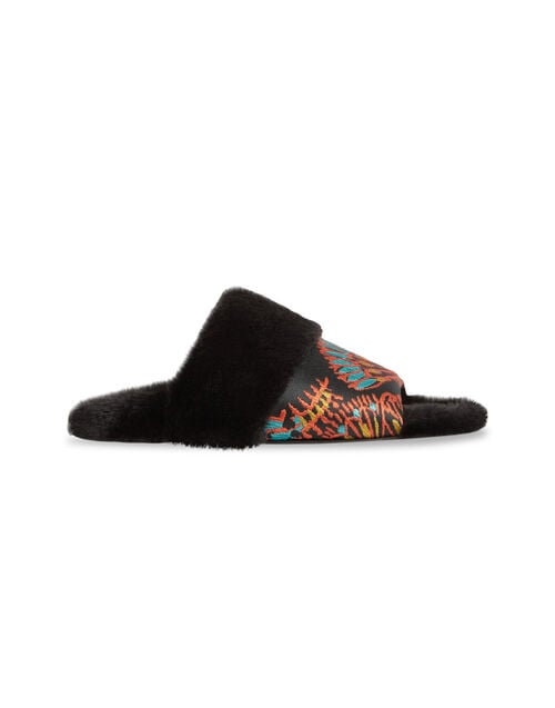 la doublej Winter Slides Sicomore Black in Jacquard