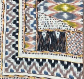 La Fiorentina Aztec Oversized Scarf - Ivory With Brown