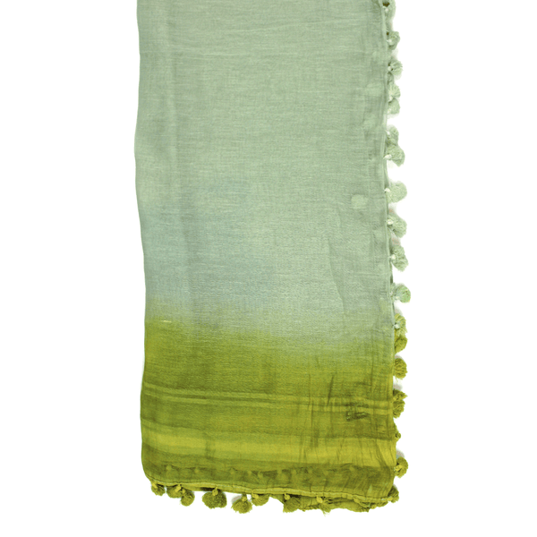 La Fiorentina Bulls Eye Ombre Scarf With Fringe - Lime/Cafe