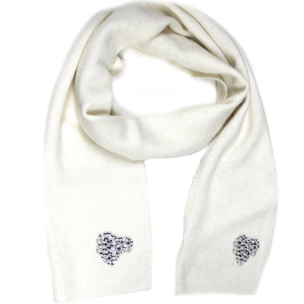 la fiorentina Cashmere Blend Embellished Scarf - Ivory