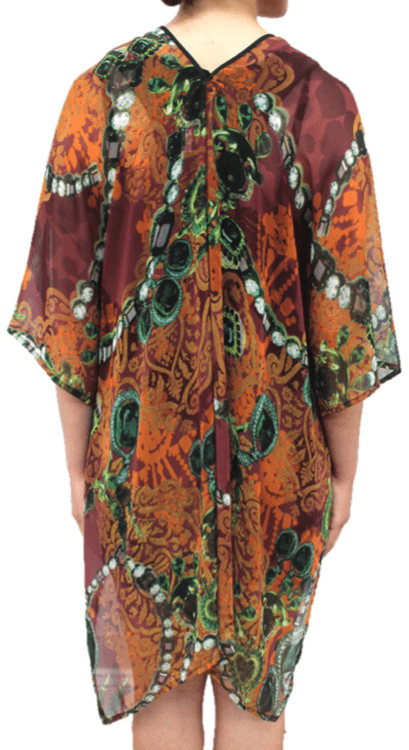 La Fiorentina Chain Print Beach Cover Up - Brown/Green