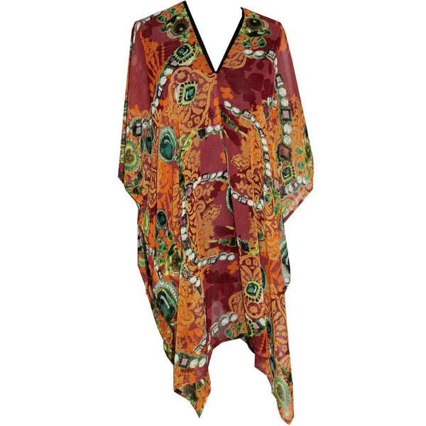 la fiorentina Chain Print Beach Cover up - Brown/Green
