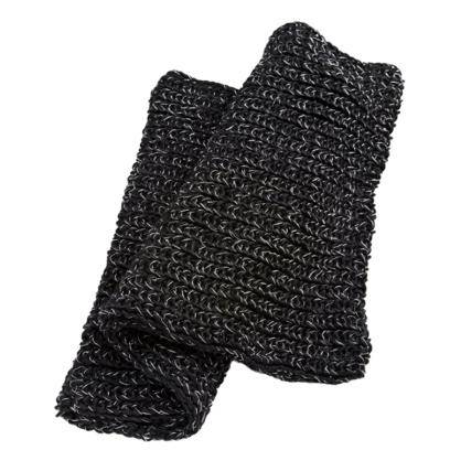 la fiorentina Chunky Knit Infinity Muffler with Lurex-Black/Gold