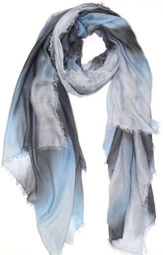 la fiorentina Delicate Striped Modal Scarf - Grey/Blue