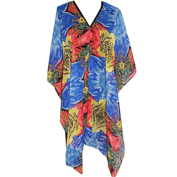 La Fiorentina Floral Beach Cover Up - Red/Blue/Yellow
