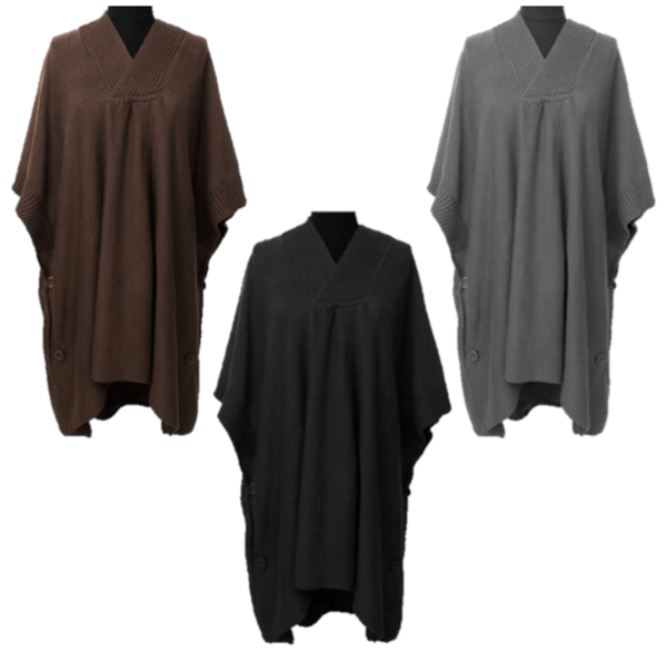 la fiorentina Hooded Poncho With Button Detail - Set of 3