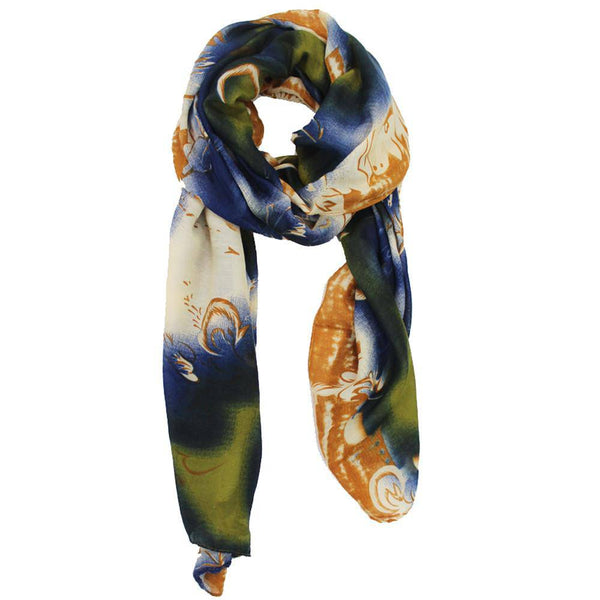 la fiorentina Abstract Print Scarf - Green Combo