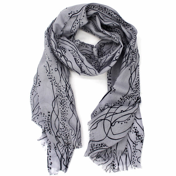 La Fiorentina Abstract Printed Wool Scarf