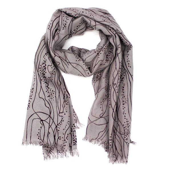 La Fiorentina Abstract Printed Wool Scarf