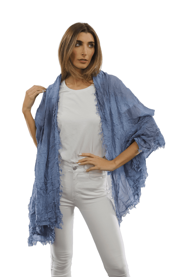 La Fiorentina Acid Wash Scarf - Blue