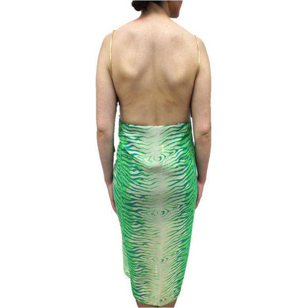 La Fiorentina Animal Print Beach Cover Up - Green