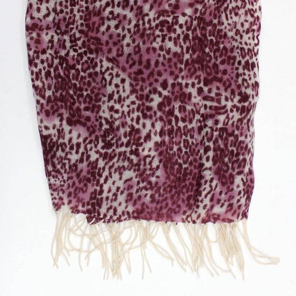 La Fiorentina Animal Print Cashmere Scarf - Pink