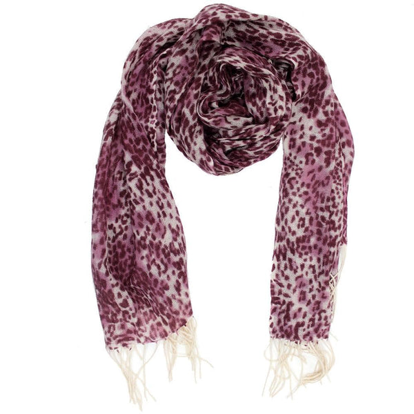 la fiorentina Animal Print Cashmere Scarf - Pink