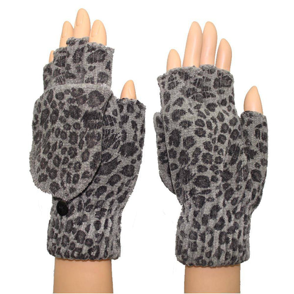 La Fiorentina Animal Print Pop Top Glove-Black