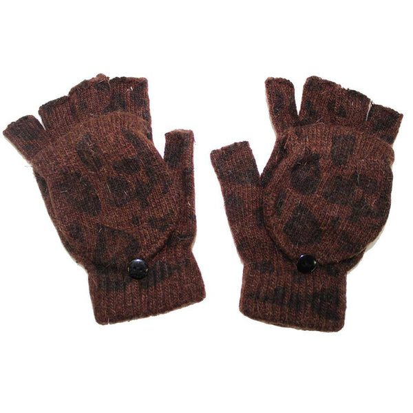 la fiorentina Animal Print Pop Top Glove-Brown