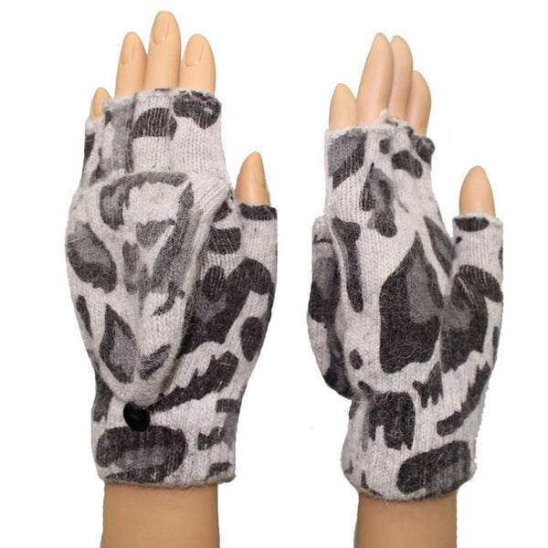 La Fiorentina Animal Print Pop Top Glove-Grey