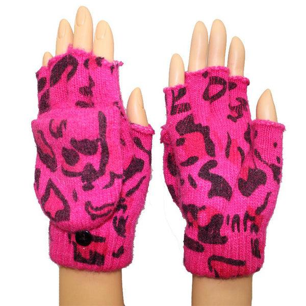 La Fiorentina Animal Print Pop Top Glove-Pink