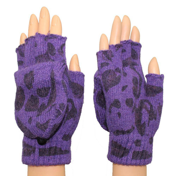La Fiorentina Animal Print Pop Top Glove-Purple