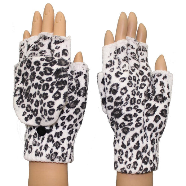 La Fiorentina Animal Print Pop Top Glove - White