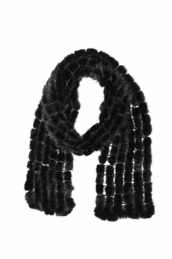 La Fiorentina Balled Mink Fur Muffler - Black