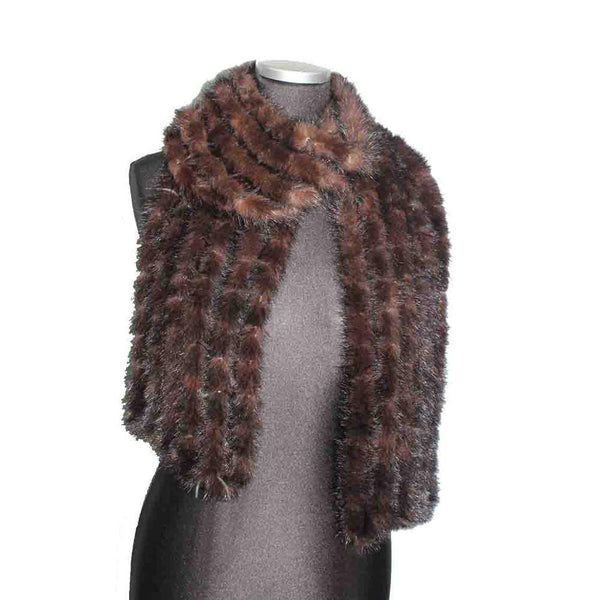 la fiorentina Balled Mink Fur Muffler - Brown