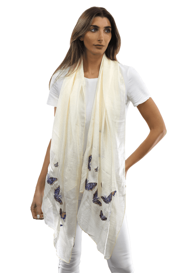 la fiorentina Butterfly scarves- White