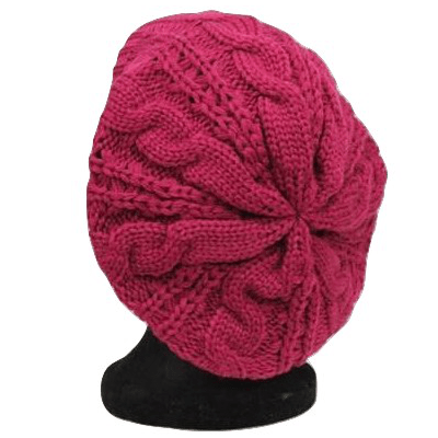 la fiorentina Cable Knit Beret - Ruby