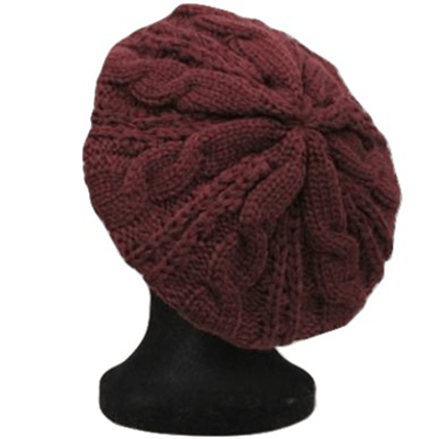 la fiorentina Cable Knit Beret - Smoked Topaz