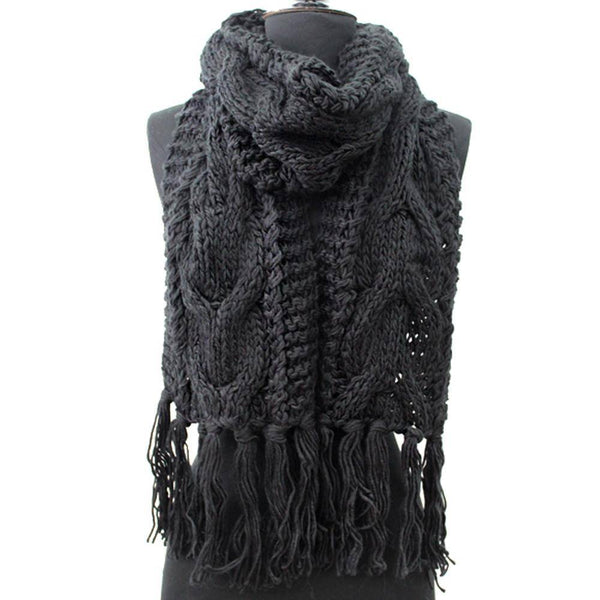 La Fiorentina Cable Knit Scarf - Black