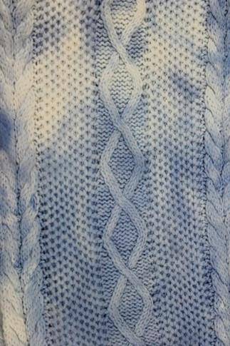 La Fiorentina Cable Knit Tie-Dye Scarf - Blue