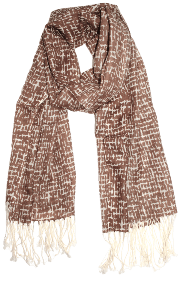 La Fiorentina Checkerboard Print Wool Scarf - Brown