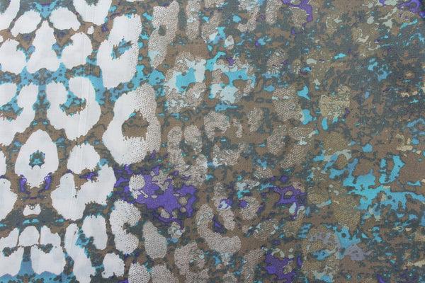 La Fiorentina Cheetah Print Kimono/Vest - Turquoise