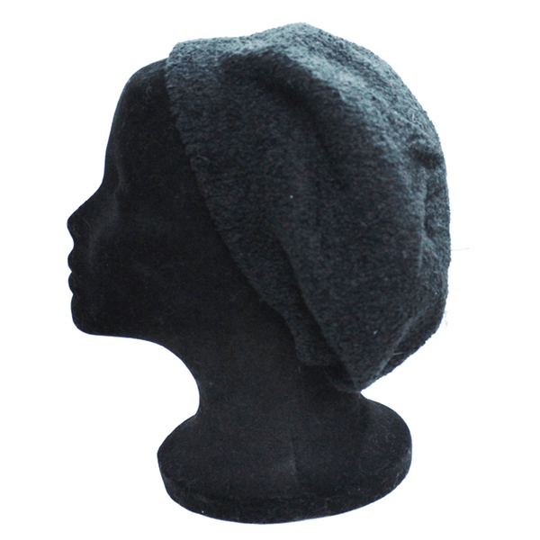 la fiorentina Chenille Knit Beret - Black