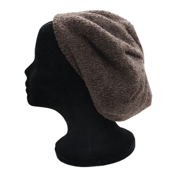 la fiorentina Chenille Knit Beret - Brown