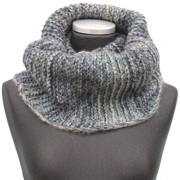 La Fiorentina Chunky Knit Infinity Muffler - Blue