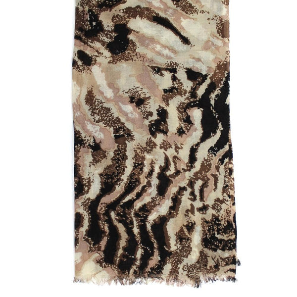 La Fiorentina Deer Print Scarf - Brown Combo