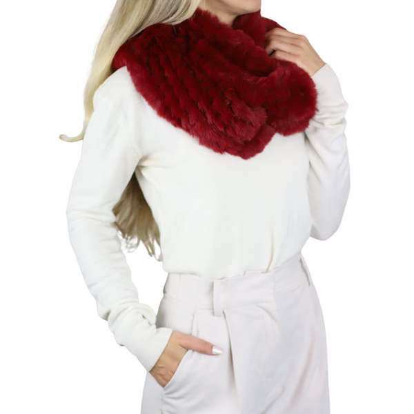 La Fiorentina Faux Fur Knitted Infinity Scarf