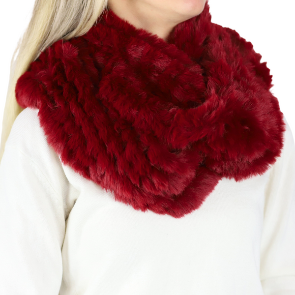 la fiorentina Faux Fur Knitted Infinity Scarf