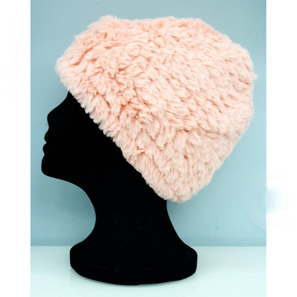 La Fiorentina Faux Fur Plush Hat - Blush