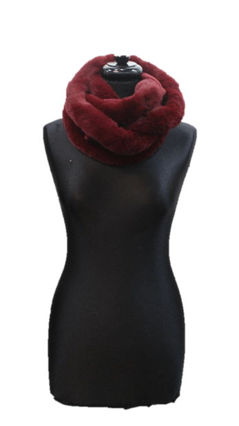 La Fiorentina Faux Fur Trim Infinity Scarf