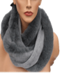 La Fiorentina Faux Fur Trim Infinity Scarf