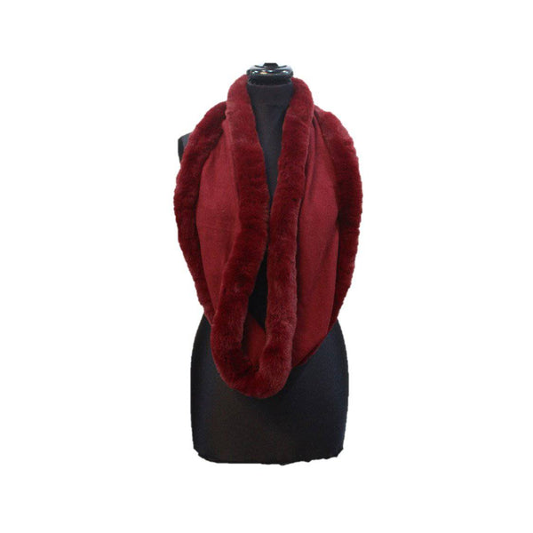 la fiorentina Faux Fur Trim Infinity Scarf