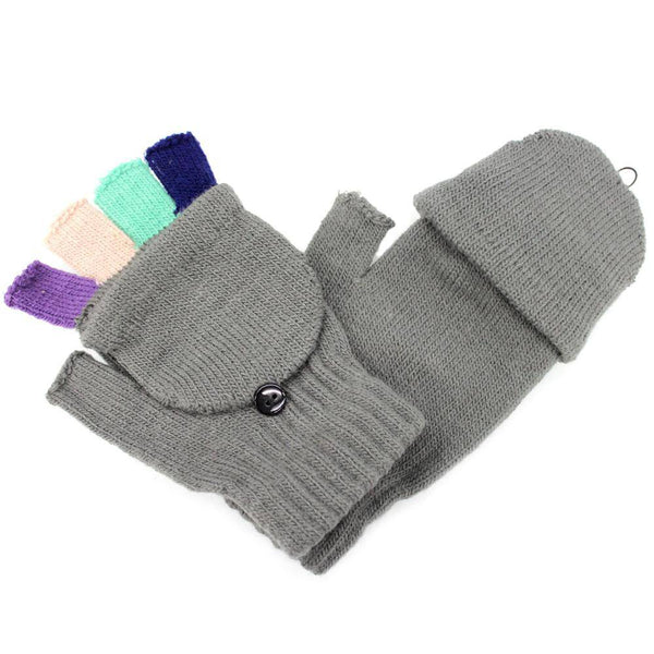 la fiorentina Flip Top Fingerless Mitten-Grey
