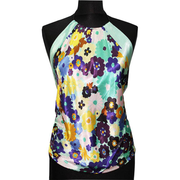 la fiorentina Floral Halter Top Scarf - Light Green