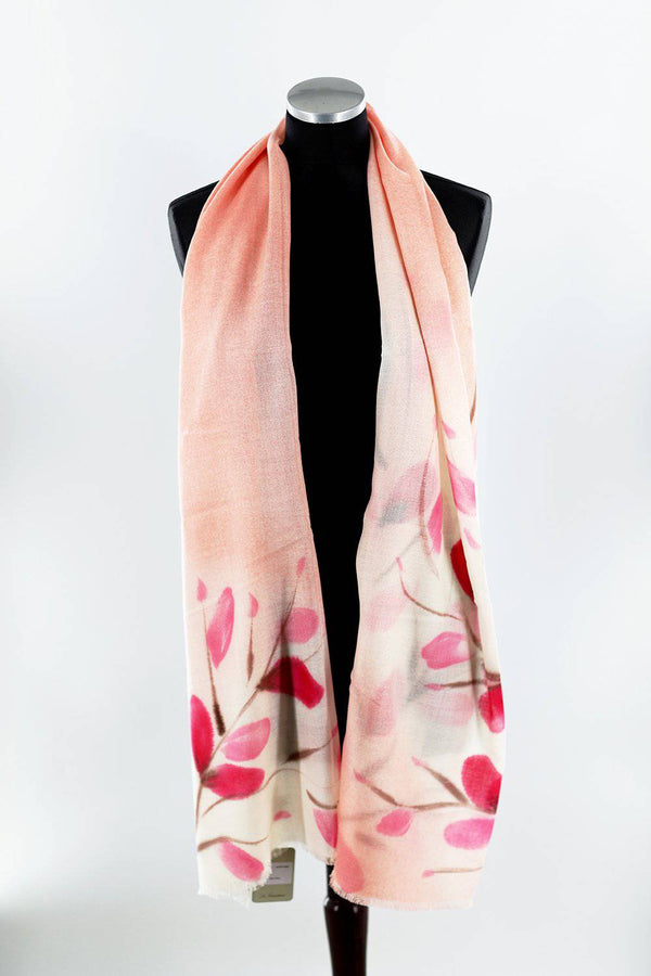 La Fiorentina Flower Printed Scarf - Ivory
