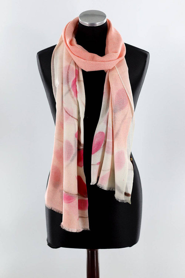 la fiorentina Flower Printed Scarf - Ivory