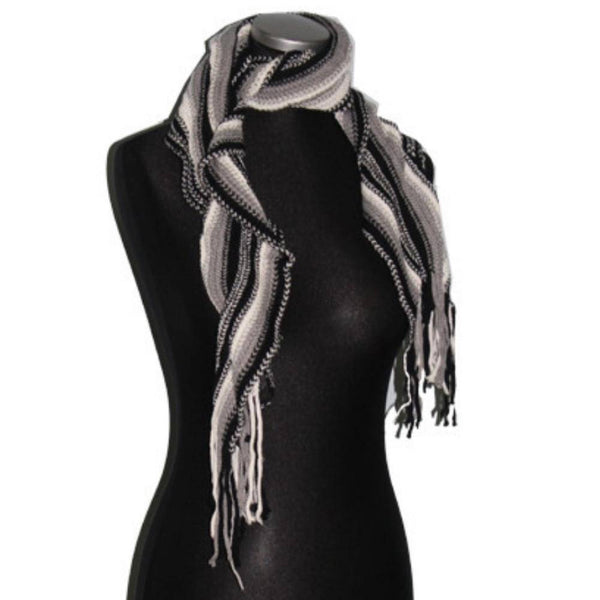 La Fiorentina Fringe Muffler- Black