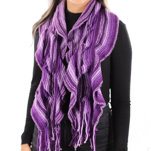 la fiorentina Fringe Muffler- Purple