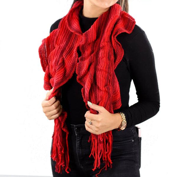 la fiorentina Fringe Muffler- Red